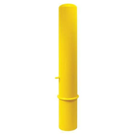 Bollard, Removable, 4", Carbon Steel, Yellow