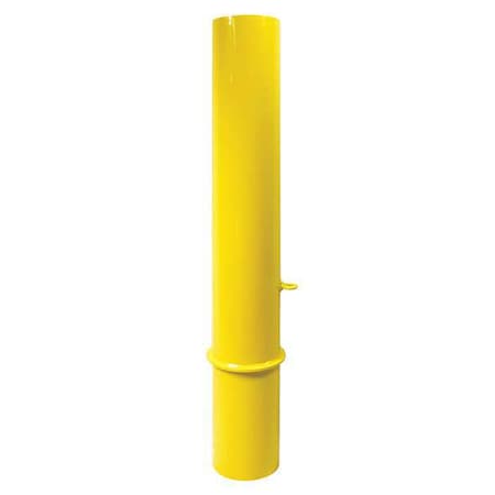 Bollard, Removable, 6", Carbon Steel, Yellow