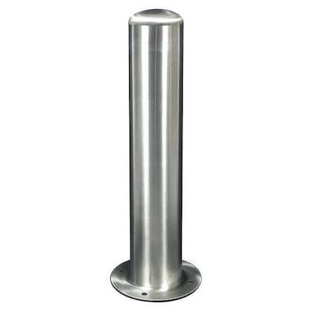 Bollard, 4", Dome, Stainless Steel, Natural