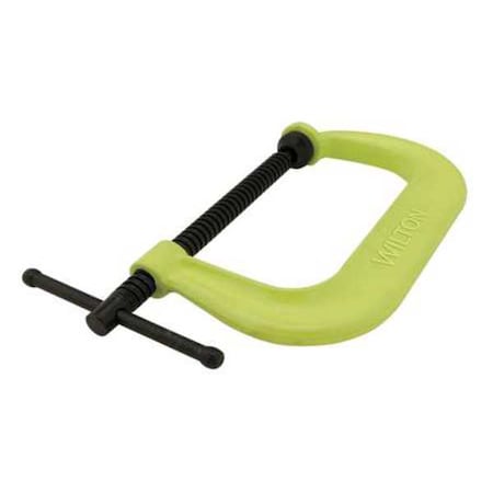 C-Clamp, 2-1/8", Steel, Reg. Duty, 3500 lb., Anvil Shape: V-Grooved