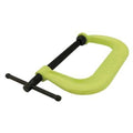 C-Clamp, 4-1/4", Steel, Reg. Duty, 6200 lb., Anvil Shape: V-Grooved
