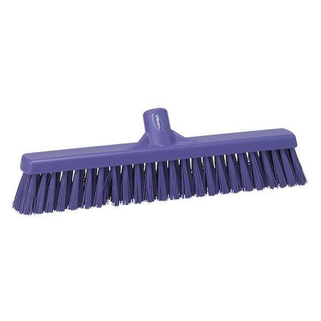 16 in Sweep Face Broom Head, Medium, Synthetic, Purple