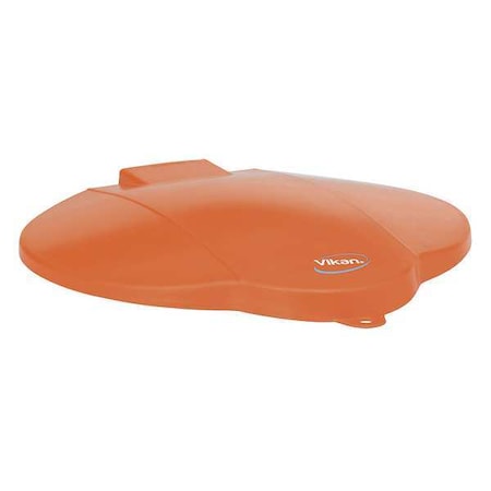 Round Pail Lid, 12 1/4 in Dia, Orange, Polypropylene