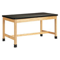 Rectangle Tbl,Plain Apron, 60"" W, 62"" L, 30"" H, ChemGuard Laminate, black