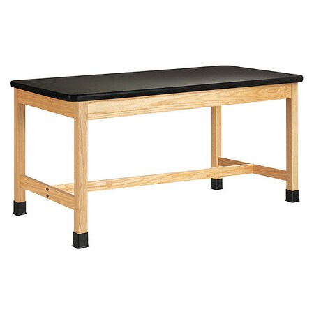 Rectangle Tbl,Plain Apron, 60"" W, 62"" L, 30"" H, ChemGuard Laminate, black