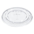 Lid for 9 to 20 oz. Cold Cup, Flat, Straw Slot, Clear, Pk1000