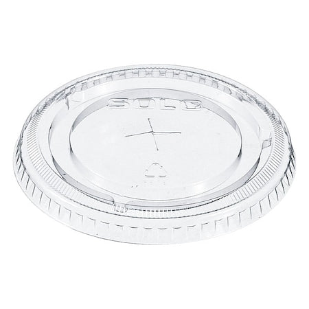 Lid for 9 to 20 oz. Cold Cup, Flat, Straw Slot, Clear, Pk1000