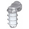 1-Light - 10in. - Industrial Style - Wall Mount with Frosted Glass - Metallic Silver Finish