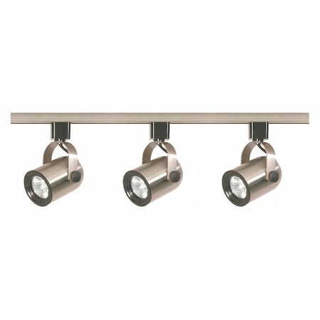 3-Light, MR16, Round Back Track Kit, 4 foot Track, Line Voltage, Brushed Nickel