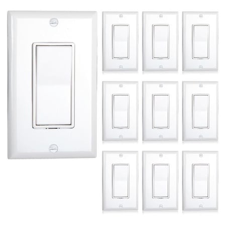 3 Way Decorative Wall Switch On/Of Wall Plates, Number of Gangs: 1 White