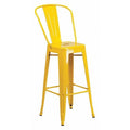 30" High Yellow Metal Indoor-Outdoor Barstool