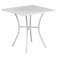 28" Square White Steel Patio Table - Event Table
