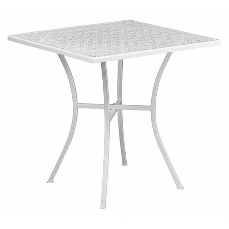 28" Square White Steel Patio Table - Event Table