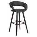 Black Vinyl Barstool, 29"H, Frame Material: Wood