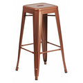 Kai Commercial Grade 30" High Backless Copper Indoor-Outdoor Barstool