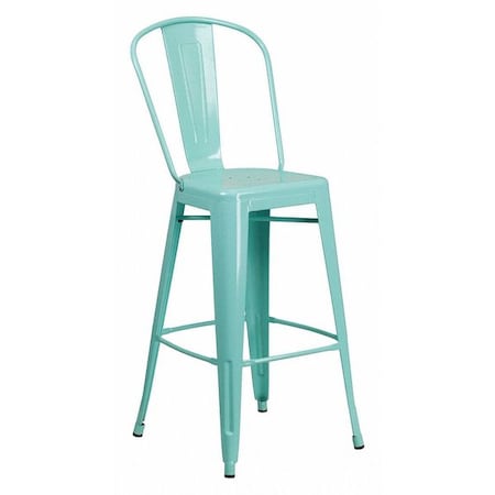 Mint Metal Outdoor Stool, 30"