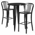 Round 30" W, 30" L, 41" H, Metal, Black