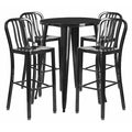 Round 30" W, 30" L, 41" H, Metal, Black