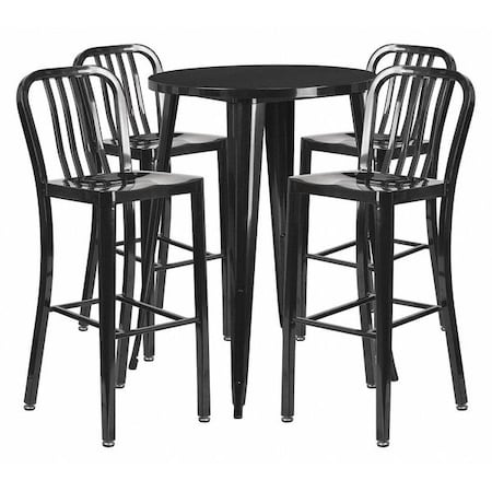 Round 30" W, 30" L, 41" H, Metal, Black