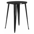 Round 30" L, 30" W, 41" H, Metal Top, Black