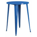 Round 30" L, 30" W, 41" H, Metal Top, Blue