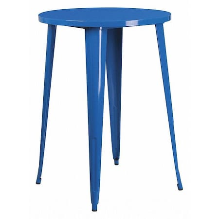 Round 30" L, 30" W, 41" H, Metal Top, Blue