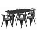 Rectangle 31.5" W, 63" L, 29.5" H, Metal, Black