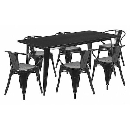 Rectangle 31.5" W, 63" L, 29.5" H, Metal, Black