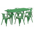 Rectangle 31.5"" W, 63"" L, 29.5"" H, Metal, Green