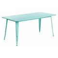 Rectangle Mint Green Metal Table, 31-1/2"X63", 31.5" W, 63" L, 29.5" H, Metal, Green