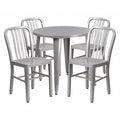 Round 30" W, 30" L, 29.5" H, Metal Top, Grey