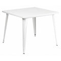 Square 35.5" W, 35.5" L, 29.75" H, Metal Top, White