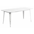 Rectangle White Metal Table, 31-1/2"X63", 31.5" W, 63" L, 29.5" H, Metal, White