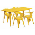 Rectangle 31.5" W, 63" L, 29.5" H, Metal, Yellow
