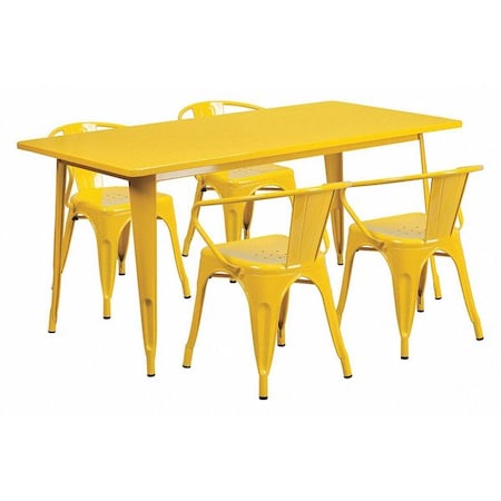 Rectangle 31.5" W, 63" L, 29.5" H, Metal, Yellow