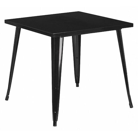 Square 31.75" W, 31.75" L, 29.5" H, Metal Top, Black