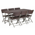 Rectangle 32.5" W, 67.5" L, 28.75" H, Plastic Top, Brown