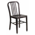 Gael Commercial Grade Black-Antique Gold Metal Indoor-Outdoor Chair
