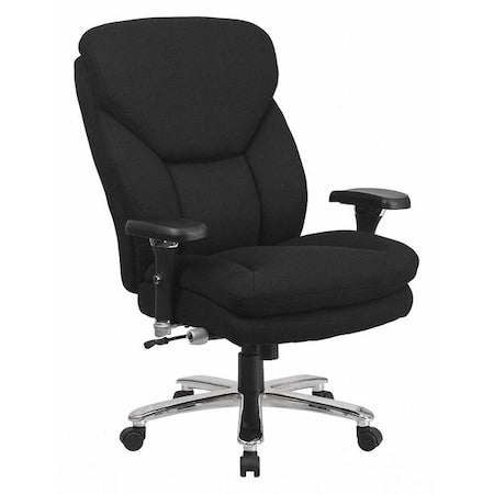 Hercules Office Chair, Black Seat, Black Back, 32 3/4 in W 34" L 48" H, Adjustable Padded