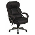 Hercules Office Chair, Black Back, 27-1/2 in W 32" L 46" H, Padded, Leather Seat