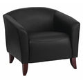 Hercules Imperial Chair, Black Back, 33-1/2 in W 31" L 29" H, Sloping, Leather Seat