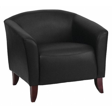 Hercules Imperial Chair, Black Back, 33-1/2 in W 31" L 29" H, Sloping, Leather Seat