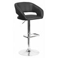 Black Vinyl Adjustable Height Barstool