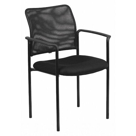Contemporary Side Chair, Black Back, 23-1/2 in W 24" L 34-3/4" H, Mesh Seat