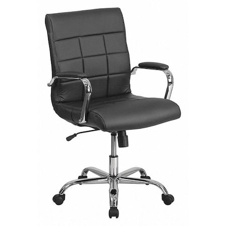 Contemporary Chair Fixed Arms, 18-1/2" to 22-1/4" Height, Black