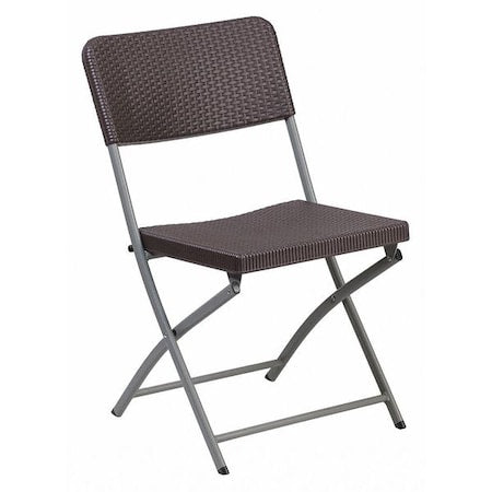 Brn Rattan Plastic Folding Chr