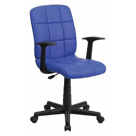Metal Contemporary Chair, 16-3/4" to 21-3/4, Fixed Arms, Blue