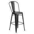 Distressed Black Metal Stool, Seat Height Range: 30"