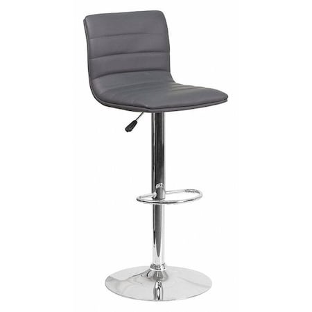 Gray Vinyl Barstool, Adj Height