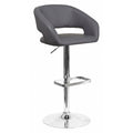 Gray Vinyl Adjustable Height Barstool